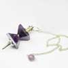 Purple Amethyst Geometry Divination Dowsing Pendulum for Healing Pagan Chain and Crystal Ball at end included.